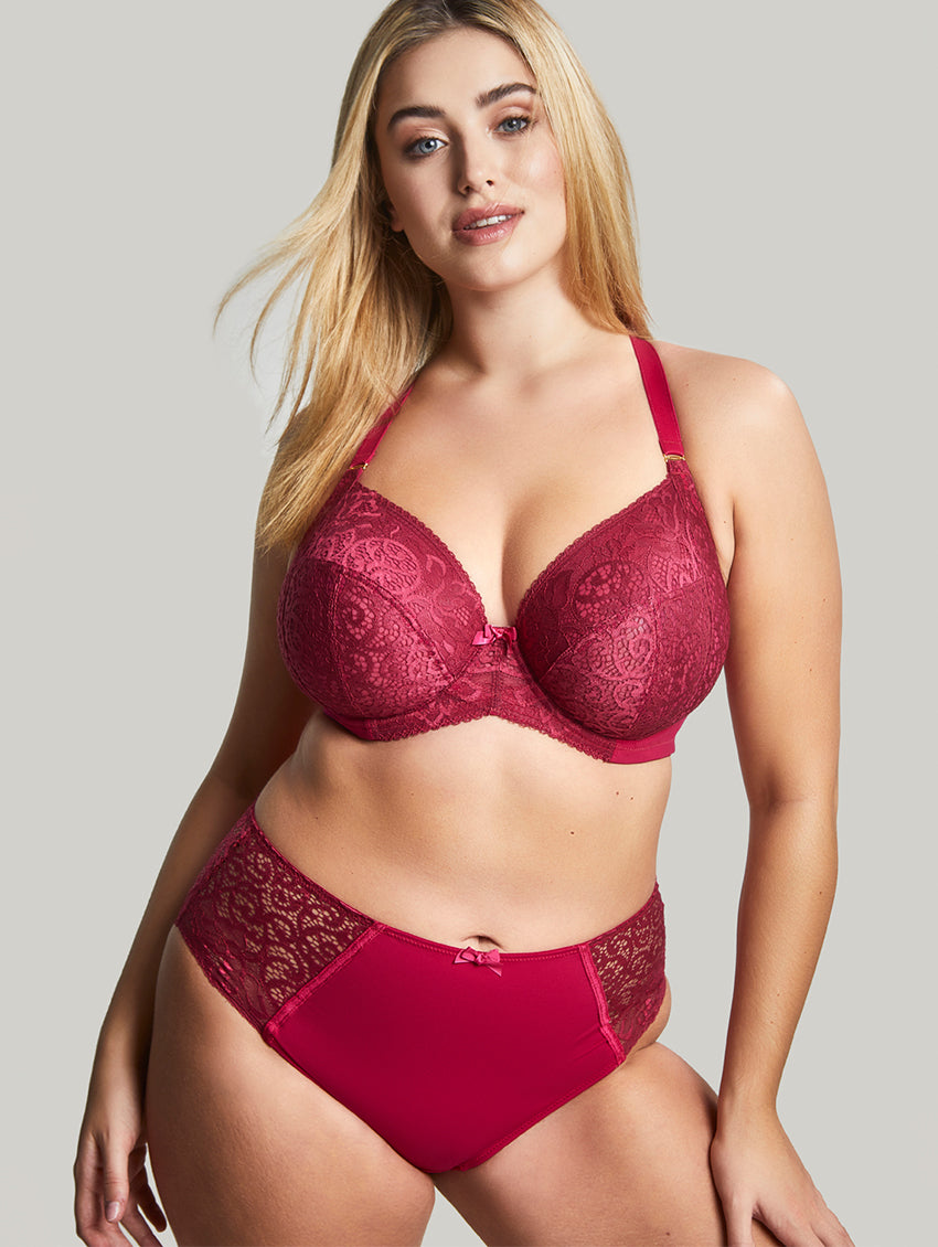 Willa Plunge Non Padded Bra in Red