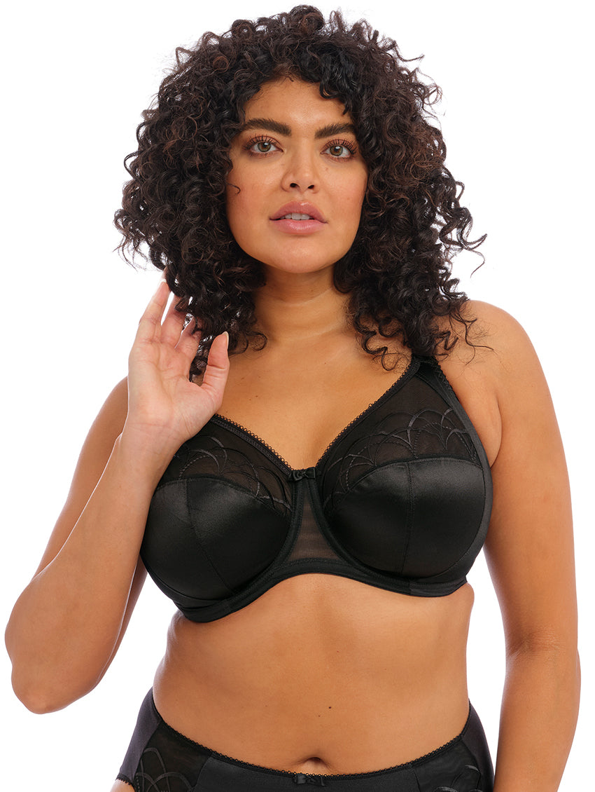 Elomi Bra 36E Black Caitlyn EL8030 Full Cup Underwired Non Padded