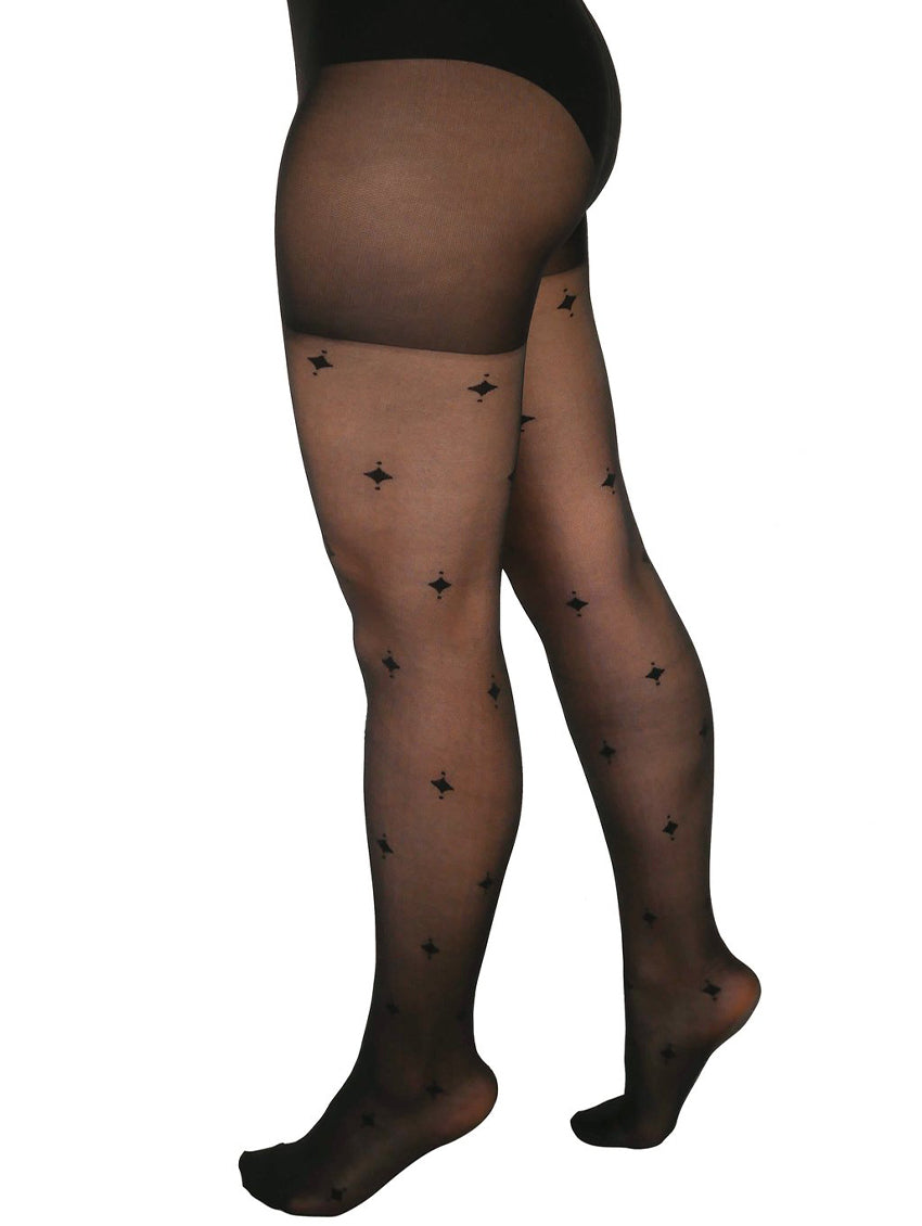 Womens Sheer Patterned Tights All-Over Polka-Dot Leopard  Hearts Stockings 20 Denier Pantyhose Nylons