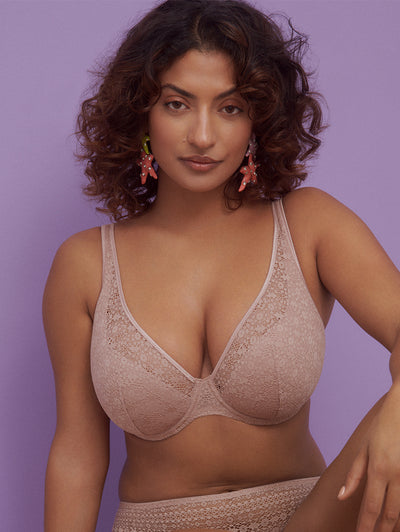 PrimaDonna Twist Cafe Plume padded balcony wire bra C-H cup, color cheetah  - order in online shop