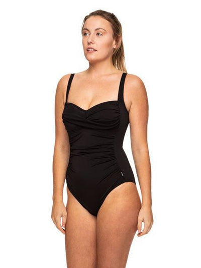 polyester Tuffy black sheath swimsuit T.H.E. swimwear size 8 to 20