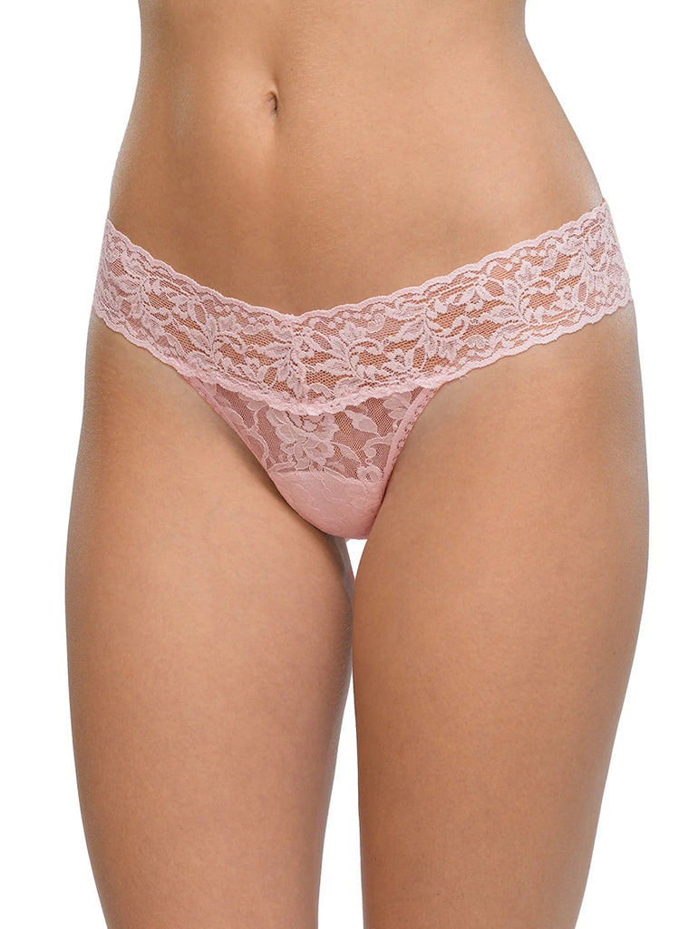 NWT HANKY PANKY LOW RISE STRETCH LACE THONG PANTIES WHIT STARS