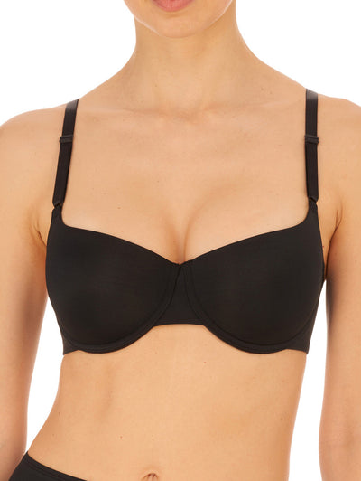 Buy Planet Inner SP28 Non Padded Wirefree Low Coverage Balconette Tshirt  Bra Black at