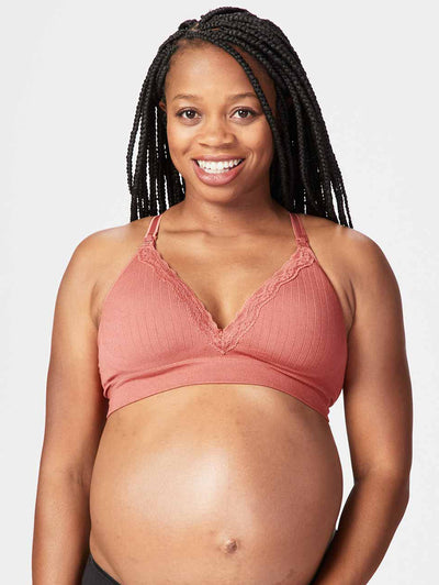 UHUYA Nursing Bra for Breastfeeding Comfort Pregnant Women Plain Color Bra  Maternity Nursing Bras Vest Tops Pink Cup: A 
