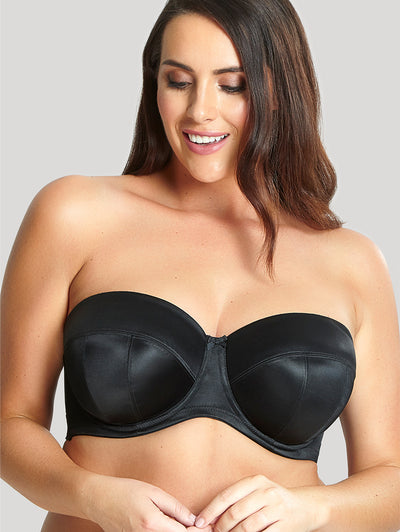AISILIN Women's Strapless Bras Bandeau Underwire Minimiser for Bigger Bust  Plus Size Unlined Silicone-Free Black 40G - ShopStyle
